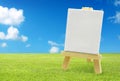 Isolated easel with empty canvas