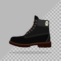 isolated and easily editable illustration of cool leather boots. Royalty Free Stock Photo