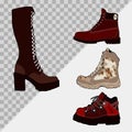 isolated and easily editable illustration of some cool boots. Royalty Free Stock Photo