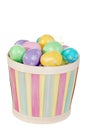 Isolated easter basket with colorful eggs Royalty Free Stock Photo
