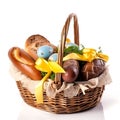 Isolated Easter basket, white background Royalty Free Stock Photo