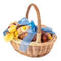 Isolated Easter basket, white background Royalty Free Stock Photo