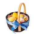 Isolated Easter basket, white background Royalty Free Stock Photo