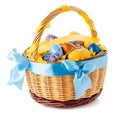 Isolated Easter basket, white background Royalty Free Stock Photo