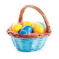 Isolated Easter basket, white background Royalty Free Stock Photo