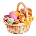 Isolated Easter basket, white background Royalty Free Stock Photo