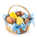 Isolated Easter basket, white background Royalty Free Stock Photo