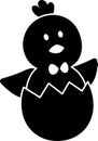 Easter chick icon. Isolated Easter chick sitting in an eggshell silhouette. Royalty Free Stock Photo