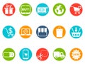 ECommerce round button icons set Royalty Free Stock Photo