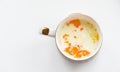 Isolated, egg, glass, bowl, background, omelet, eggs, white, food, healthy, yellow, fresh, nobody, eat, ingredient, cooking, raw,