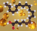 Isolated eicosapentaenoic acid or EPA molecule Royalty Free Stock Photo