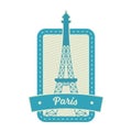 Isolated Eiffel Tower In Square Frame For Paris Stamp Or Sticker Royalty Free Stock Photo