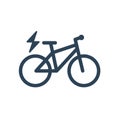 Isolated Electric City Bike Linear Vector Icon