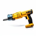 Isolated Electric Drill With Screwdriver On White Background