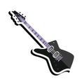 Isolated electric guitar musical instrument sticker Vector Royalty Free Stock Photo