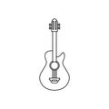 Isolated electric guitar outline icon Flat design Vector Royalty Free Stock Photo