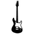 Isolated electric guitar silhouette