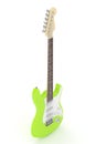 Isolated electric guitar on white. 3D rendering. Royalty Free Stock Photo