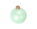 Isolated elegance green Christmas decorative ball on white background
