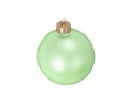 Isolated elegance green Christmas decorative ball on transparent background