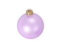 Isolated elegance purple Christmas decorative ball on transparent background