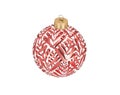 Isolated elegance red Christmas decorative ball on white background