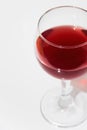 Isolated elegant glass of red wine on white background with space for menu or text Royalty Free Stock Photo