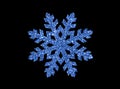 Isolated elegant glitter blue Christmas decoration snowflake