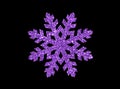 Isolated elegant glitter purple Christmas decoration snowflake