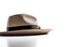 Isolated Elegant Straw Fedora Hat on White Background Royalty Free Stock Photo