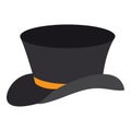 Isolated elegant top hat with a ribbon Royalty Free Stock Photo