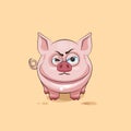 Isolated Emoji character cartoon Pig sticker emoticon with angry emotion Royalty Free Stock Photo