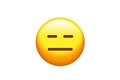 Isolated yellow frown troubled look face icon