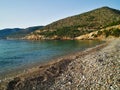 Isolated emptyl stone beach.