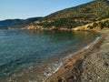 Isolated emptyl stone beach.