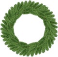 Isolated empty christmas pine wreath to decore