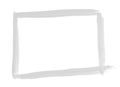 Paintbrush frame with grey watercolor on white background