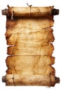 An isolated empty unwritten sheet of old parchment, ready for your text ! Royalty Free Stock Photo