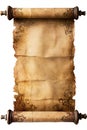 An isolated empty unwritten sheet of old parchment, ready for your text ! Royalty Free Stock Photo