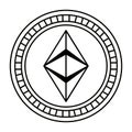 Isolated ethereum coin vector design