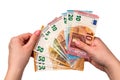 Isolated euro money on a white background