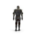 Isolated European Medieval Suit Of Armour or Armor With Helmet on white. 3D illustration Royalty Free Stock Photo