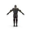 Isolated European Medieval Suit Of Armour or Armor With Helmet on white. 3D illustration Royalty Free Stock Photo