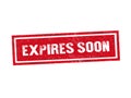 Isolated EXPIRES SOON red stamp seal text message