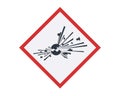 Isolated Exploding Bomb Hazard Symbol. Concept of Labelling of Chemicals.