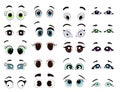 Isolated expression cartoon doodle eyes icon set Royalty Free Stock Photo