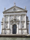 Isolated facade of the Church of San Sta in Venice, Italy