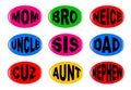 Isolated Family Buttons Royalty Free Stock Photo