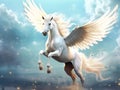 isolated fantasy horse with wings Made With Generative AI illustration