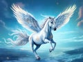 isolated fantasy horse with wings Made With Generative AI illustration